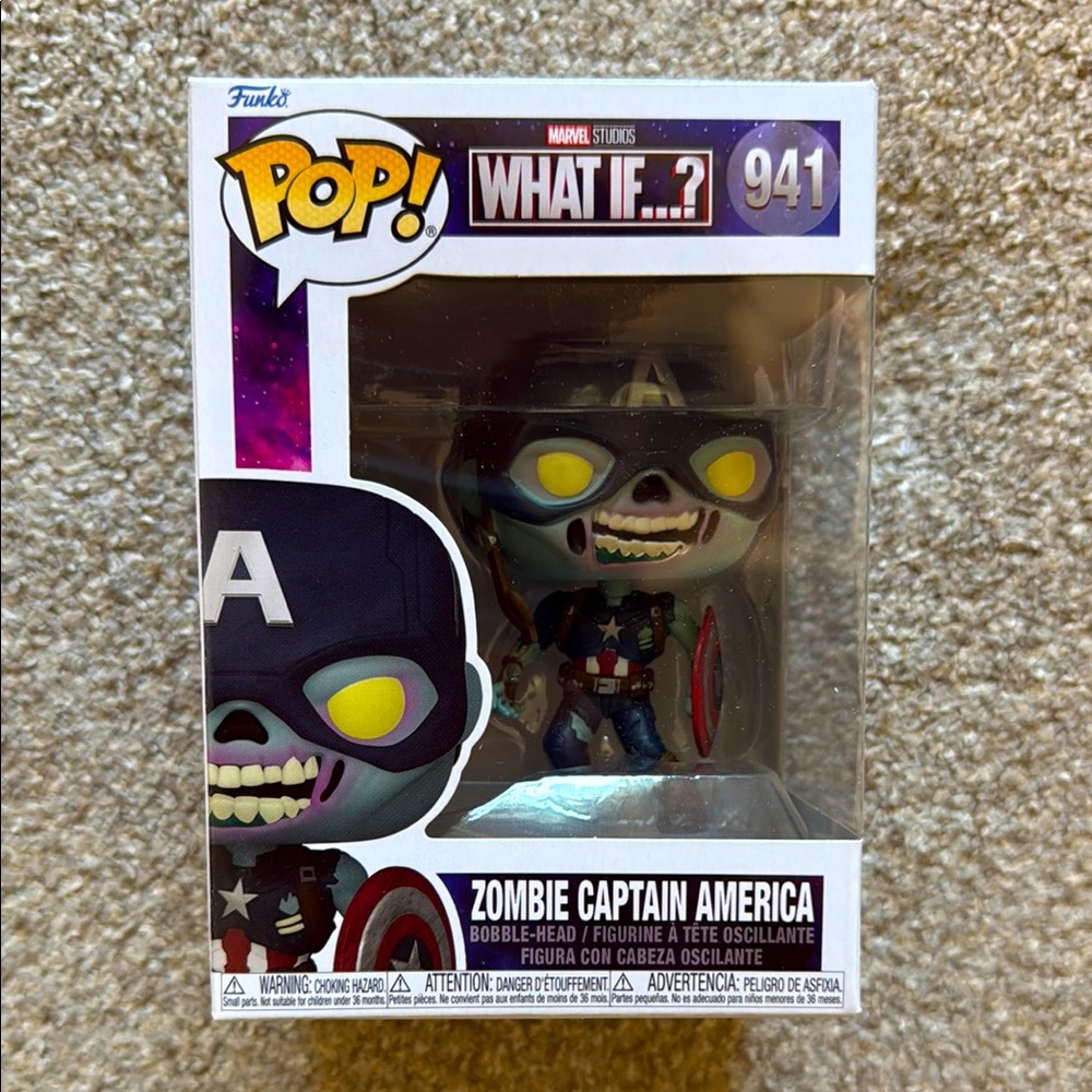 Zombie Captain America Funko Pop #941 - Marvel What If...? Vinyl Figure